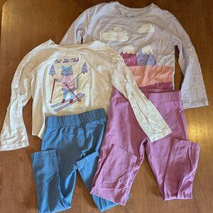 4-Piece Interchangeable Set of 5T Clothes: 2 Long-sleeve Shirts, 2 Pants
